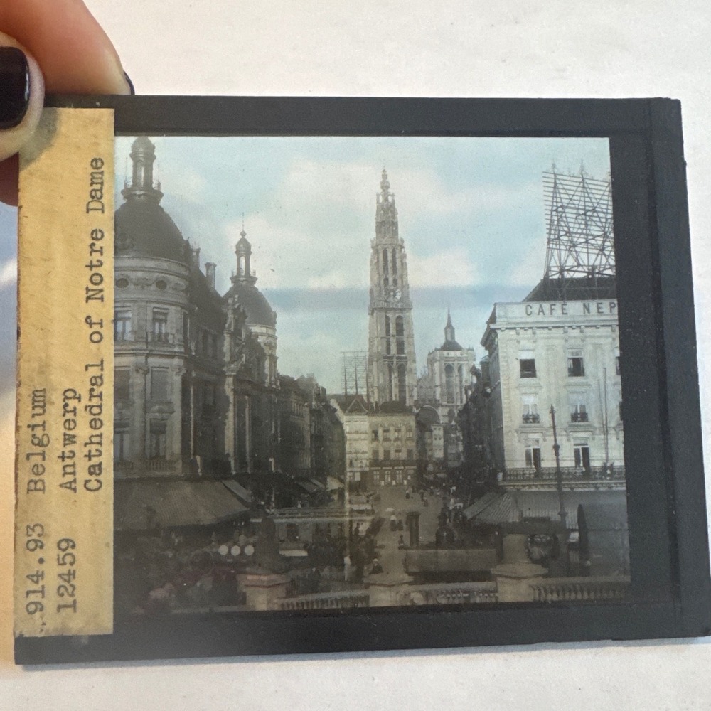 Vintage Belgium Antwerp Cathedral Notre Dame Photo Slide Transparency 914.93